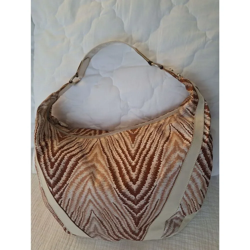 The Sports Sac Hobo Abstract Animal Print Tan Camel